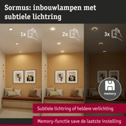 Sormus inbouwlampen met subtiele lichtring en geheugenfunctie in gezellige kamer voor lichtregeling
