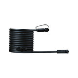 Black extension cable with durable connectors, ideal for outdoor lighting and power supply applications.