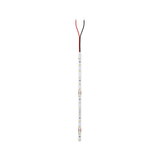 Slim white LED strip with red and black wires for flexible lighting applications and installations