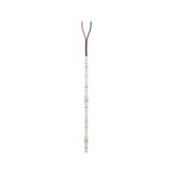 LED strip with white LEDs and red and black wires for flexible lighting applications