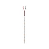 Smalle LED-strip met witte LEDs en rode en zwarte draden voor veelzijdige verlichting.