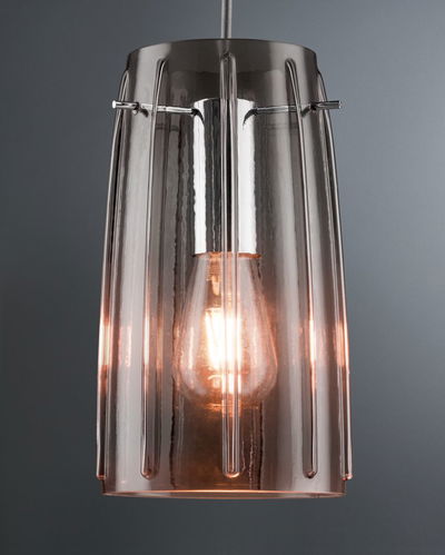Modern pendant lamp with smoked glass and visible bulb for stylish interior lighting
