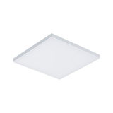 Square white LED ceiling light with flat design made of plastic for modern interiors