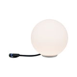 Ronde witte LED-lamp met zwarte kabel, modern ontwerp voor binnen- en buitenverlichting