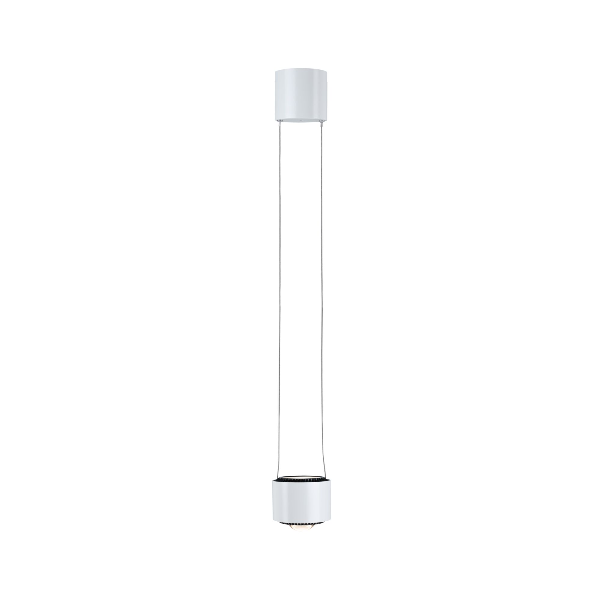 Moderne witte metalen LED-hanglamp met cilindrisch ontwerp voor stijlvolle binnenverlichting