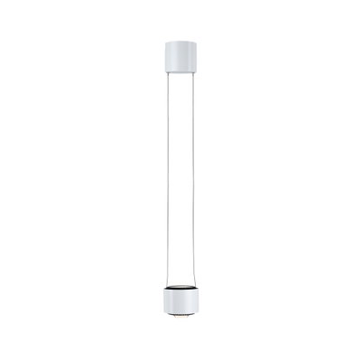 Moderne weiße LED-Pendelleuchte aus Metall mit zylindrischem Design für stilvolle Raumbeleuchtung