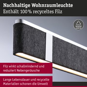 Nachhaltige Wohnraumleuchte mit 100% recyceltem Filz in Grau und weißem Metallrahmen