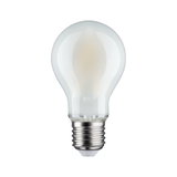 Frosted white LED bulb with E27 base made of glass for energy-saving lighting