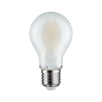 Frosted white LED bulb with E27 base made of glass for energy-saving lighting