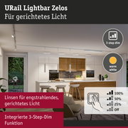 URail Lightbar Zelos weiße Schienenleuchte mit 3-Stufen-Dim-Funktion für gerichtetes Licht in moderner Küche