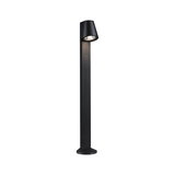 Black aluminum outdoor light with adjustable head for focused garden lighting