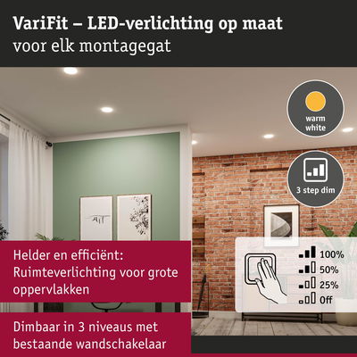 Warmwitte LED-plafondverlichting met 3-traps dimfunctie voor efficiënte grote ruimteverlichting