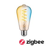 Glühbirne mit Spiralfaden in transparentem Glas und E27-Fassung, Zigbee kompatible LED-Lampe