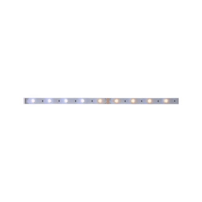 LED light strip with warm white and cool white LEDs on silver board for flexible lighting