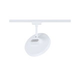 White round Paulmann metal LED spotlight on track system for flexible room lighting