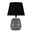 Pauleen Lampe à poser Dressy Sparkle E14 max. 20W Noir/Blanc Lampe de table avec pied en céramique rayé noir et blanc et abat-jour en tissu noir pour éclairage intérieur