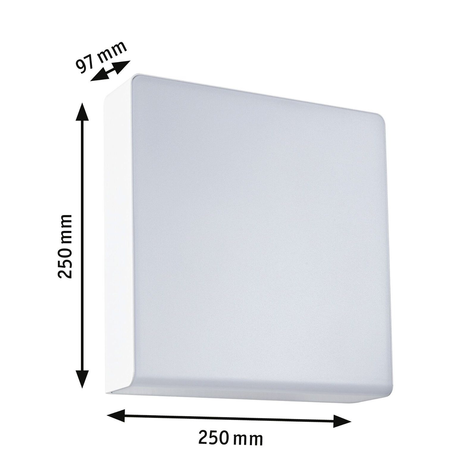 LED Exterior wall luminaire Azalena High frequency sensor IP44 250x97mm 3000K 8,5W 700lm 230V White Plastic/Aluminium