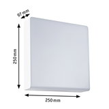 Applique murale LED carrée blanche en plastique de 250x250x97 mm pour éclairage intérieur