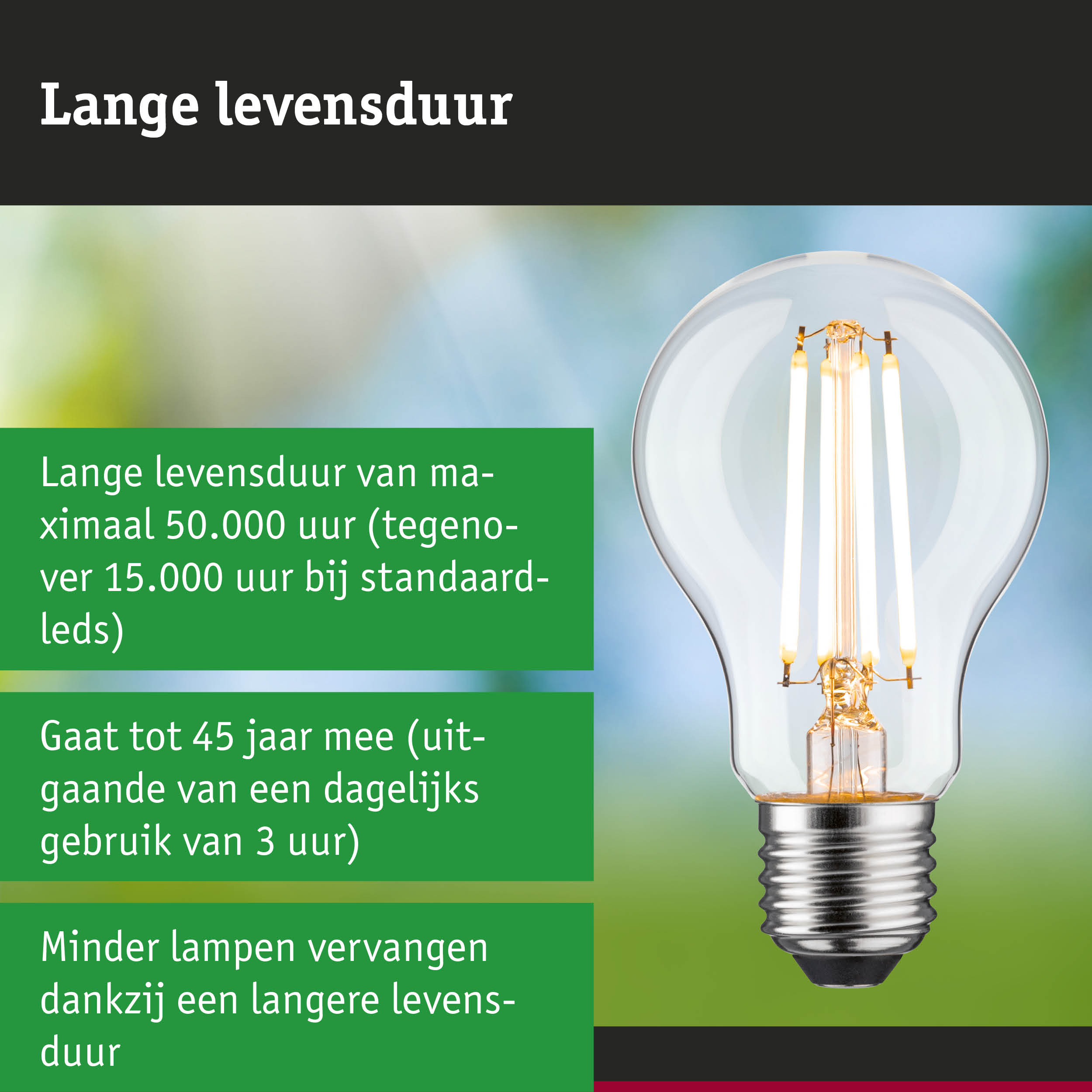 LED-lamp met lange levensduur in hand, energiezuinige duurzame verlichtingsoplossing