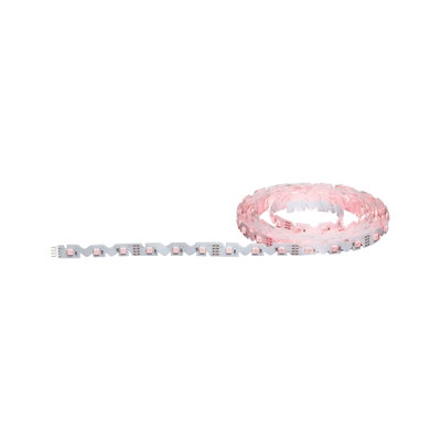 Bande LED flexible éclairée en rose, idéale pour l’éclairage décoratif et les accents lumineux.