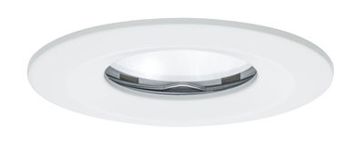 Boîtier de spot encastré rond en plastique blanc avec anneau intérieur chromé pour éclairage LED