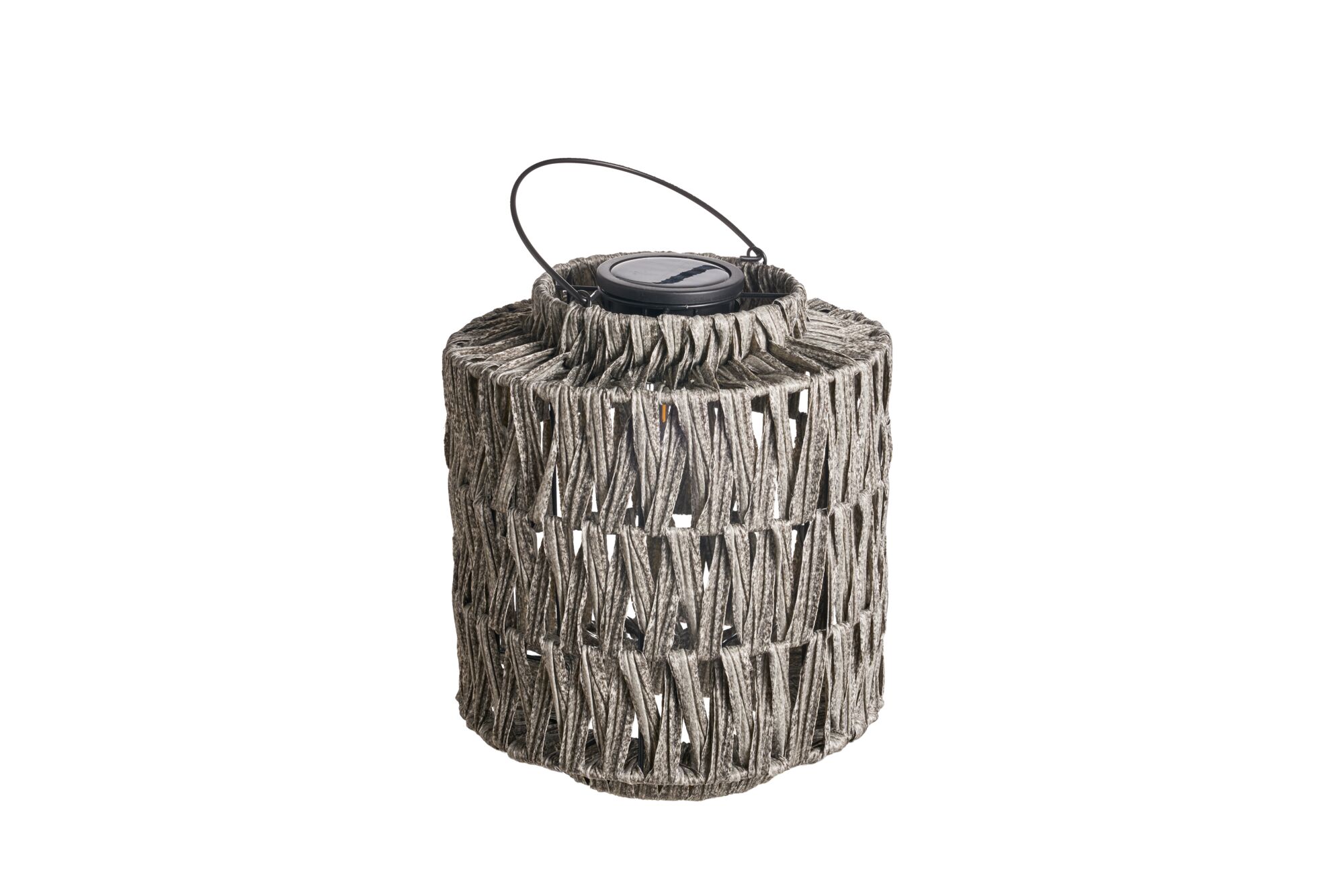 Paulmann Pauleen Solar lampion Sunshine Twinkle 2700K 7lm 0,1W Grijs Lantaarn van grijs gevlochten materiaal met zwart handvat, decoratief buitenaccessoire