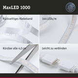 MaxLED 1000 LED-Streifen mit rückseitigem Klebeband, 144 LEDs/m, schneidbar alle 4,2 cm, leicht verbindbar