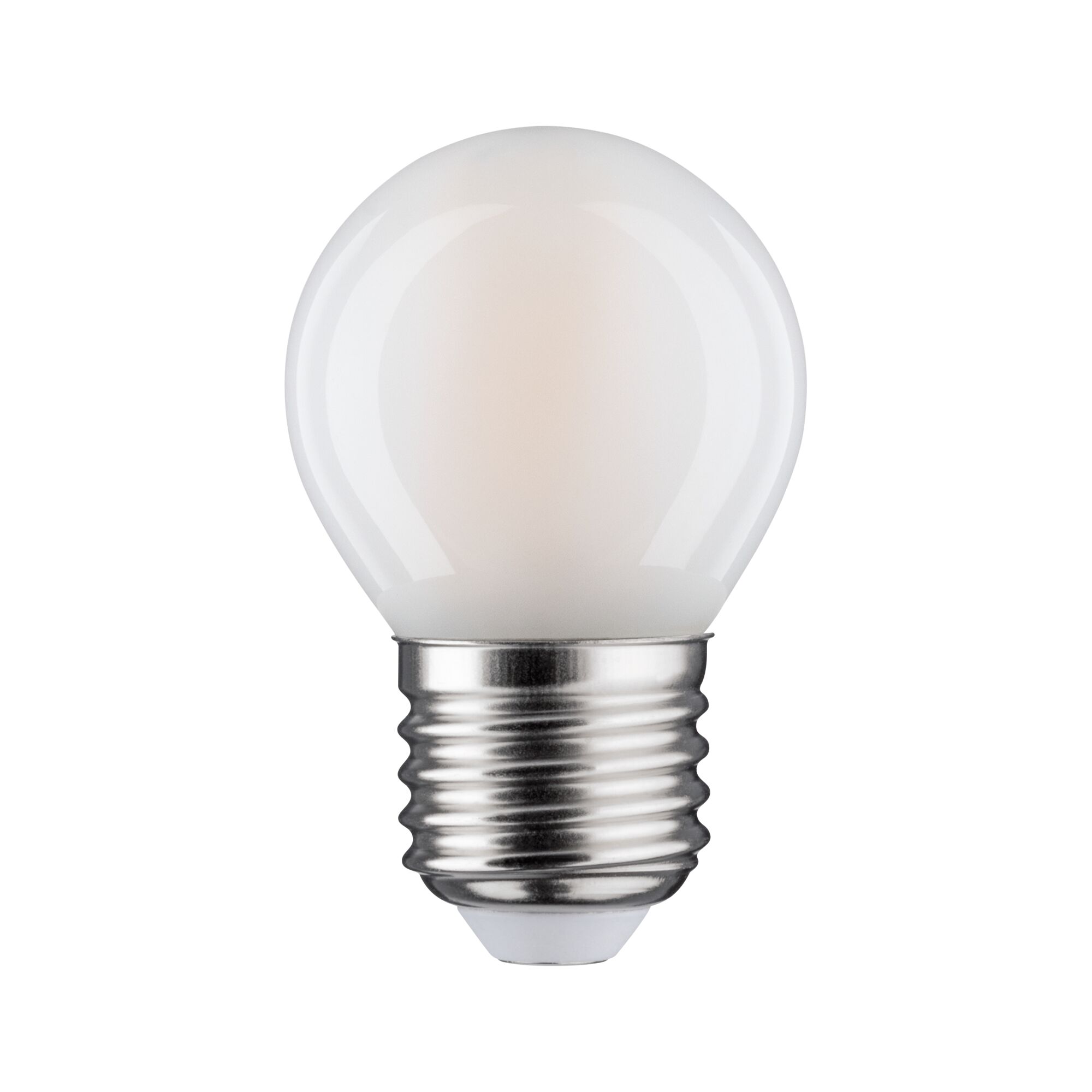 Petite ampoule LED blanche mate avec culot E27 en métal pour éclairage économique