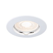 Boîtier de spot encastré rond blanc avec verre transparent et ressort métallique pour éclairage LED