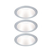 Ronde inbouwspot met zilverkleurige metalen rand en witte diffuser voor moderne LED-verlichting