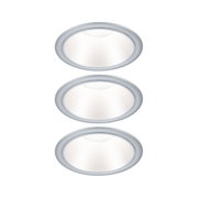Spot encastré rond en métal argenté avec diffuseur blanc pour éclairage LED moderne