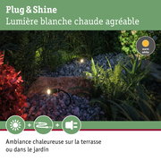 Projecteurs extérieurs Plug & Shine avec lumière LED blanc chaud pour jardin et terrasse