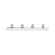 Spot de plafond moderne en métal chromé avec quatre douilles pour ampoules LED
