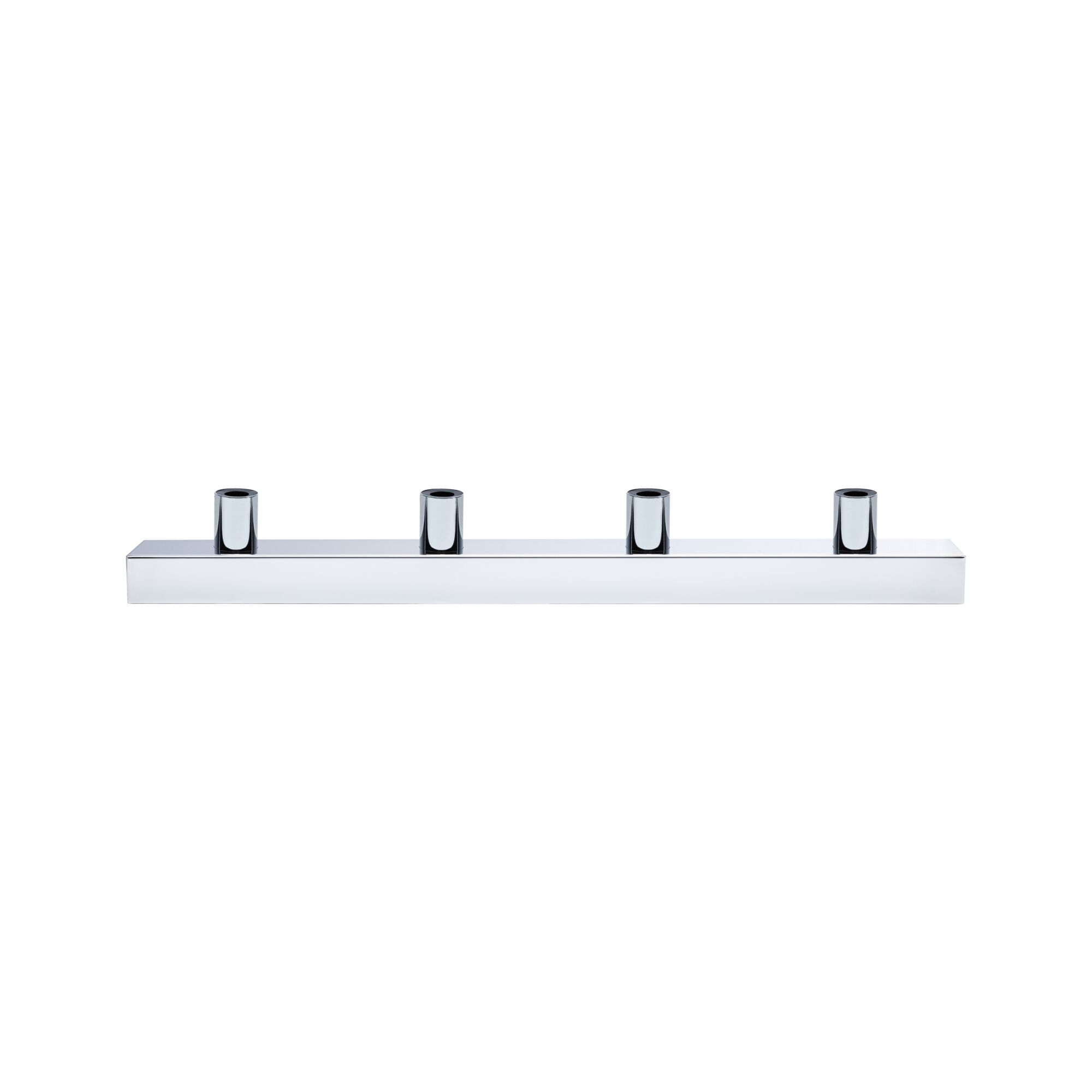 Spot de plafond moderne en métal chromé avec quatre douilles pour ampoules LED