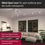 Spot URail Luxe blanc moderne à lignes droites avec ampoule GU10 pour éclairage salon