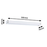 White LED wall light made of plastic measuring 590x40x78 mm for modern indoor lighting