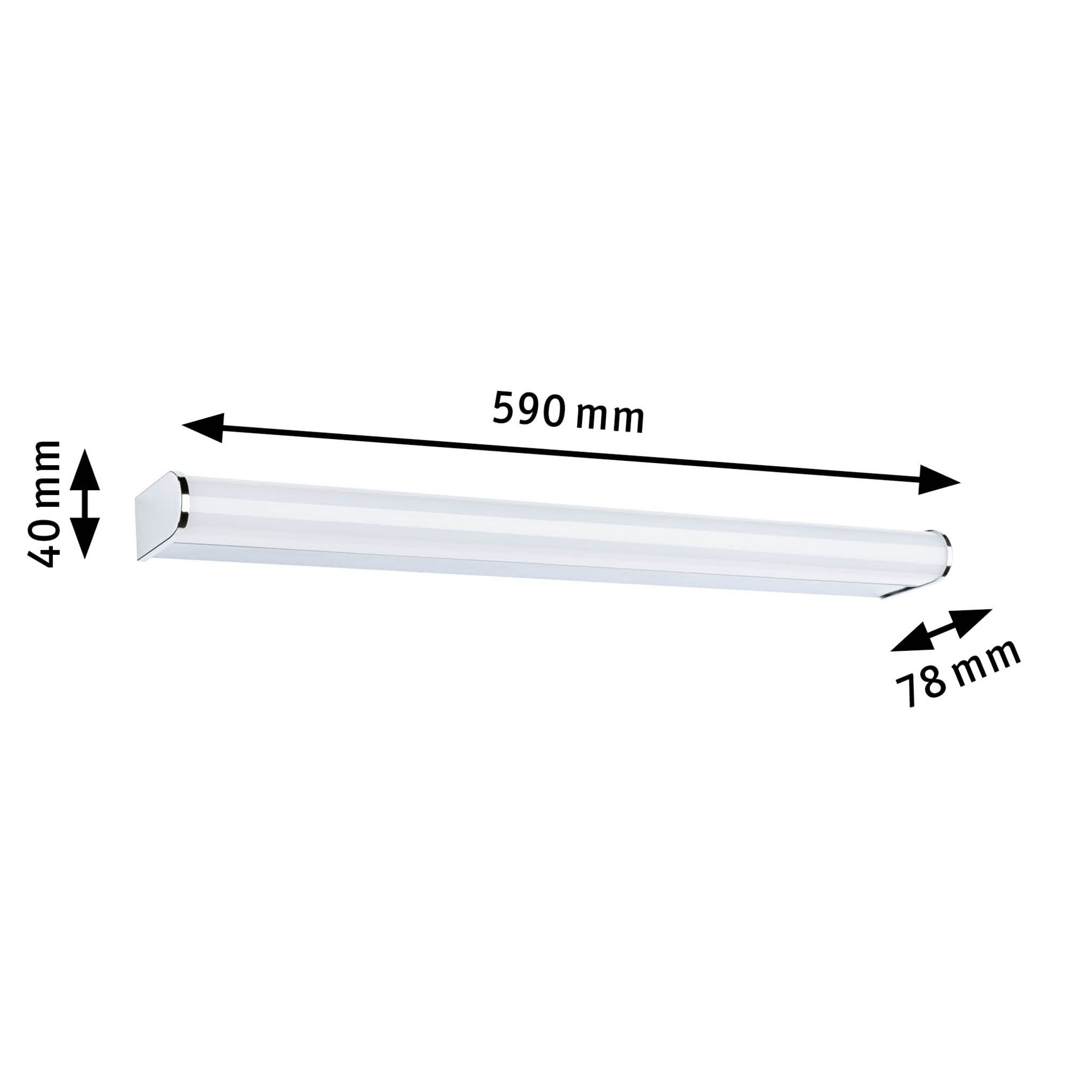 Weiße LED-Wandleuchte aus Kunststoff mit Maßen 590x40x78 mm für moderne Innenbeleuchtung