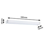 Weiße LED-Wandleuchte aus Kunststoff mit Maßen 590x40x78 mm für moderne Innenbeleuchtung