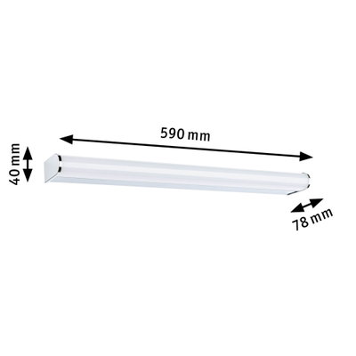 Weiße LED-Wandleuchte aus Kunststoff mit Maßen 590x40x78 mm für moderne Innenbeleuchtung