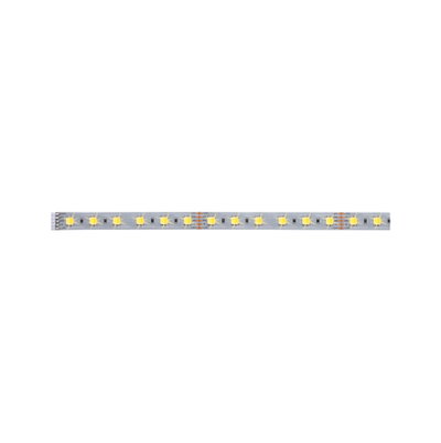 Flexible LED-Lichtleiste mit warmweißen LEDs auf silberner Platine für dekorative Beleuchtung