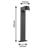 Schwarze Aluminium-Außenleuchte mit 500 mm Höhe und 172 mm Breite für Gartenbeleuchtung
