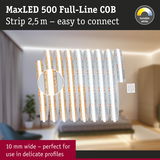 MaxLED 500 Full-Line COB LED strip 2.5 m white, 10 mm wide, ideal for delicate profiles, tunable white