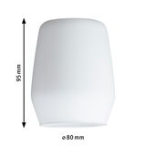 Hvid glasskærm 95 mm høj og 80 mm i diameter til moderne belysning