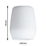 Witte glazen lampenkap van 95 mm hoog en 80 mm diameter voor moderne verlichting