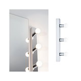 Barre lumineuse LED chromée avec quatre ampoules rondes pour éclairage de salle de bain