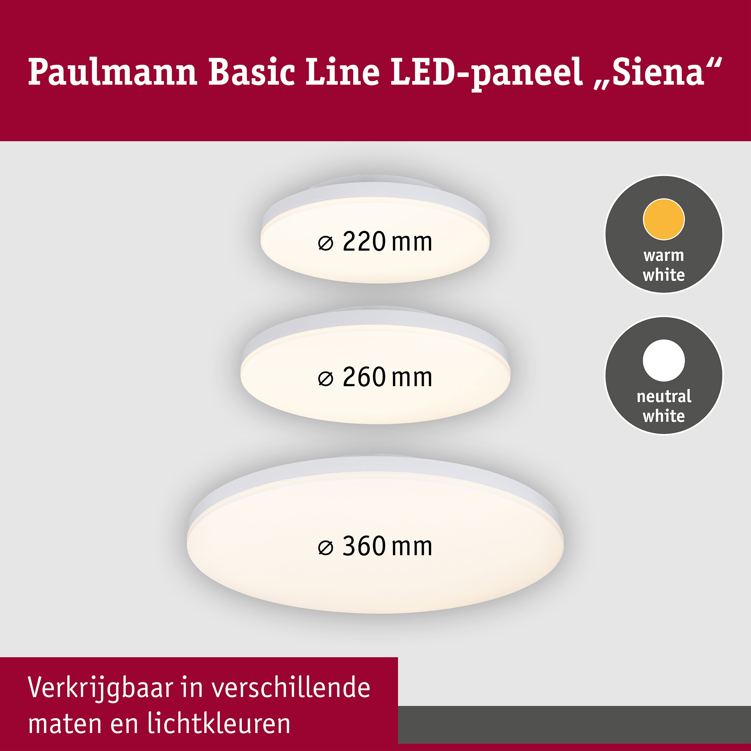 LED-plafondlamp Siena 3000K 220mm 1000lm 230V 12,3W