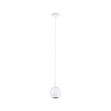 White metal pendant light with spherical shade for modern indoor lighting solutions