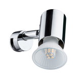 Modern chrome metal LED wall spotlight with energy-saving bulb for indoor lighting