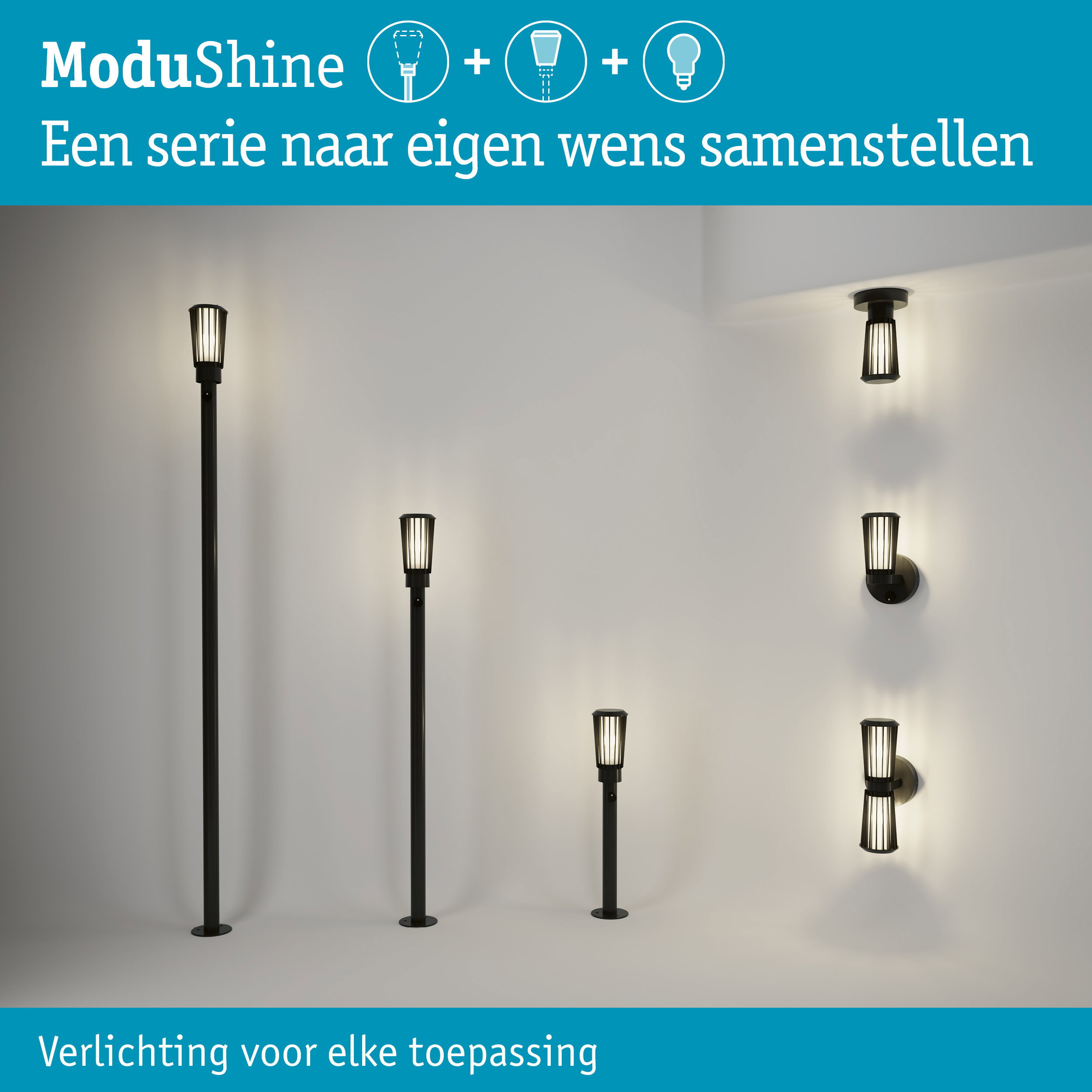 Set ModuShine Paaltje Trivana Klein met sensor Antraciet