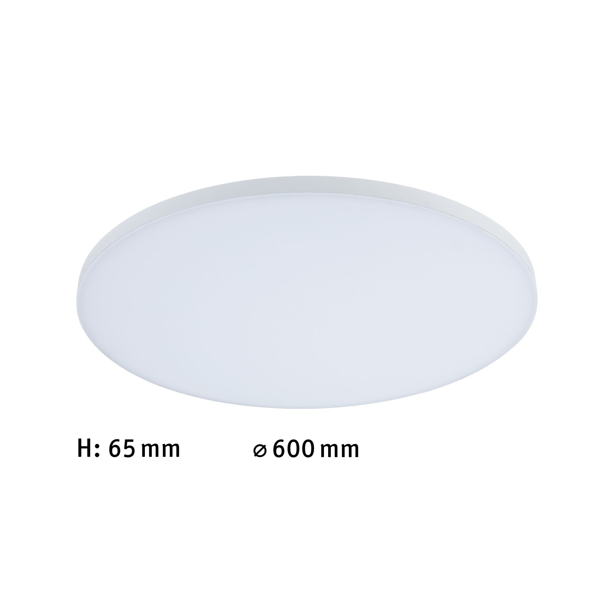 Round white LED ceiling light with flat design and 600 mm diameter for modern lighting solutions